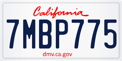 CA license plate 7MBP775