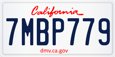 CA license plate 7MBP779