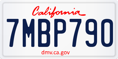 CA license plate 7MBP790