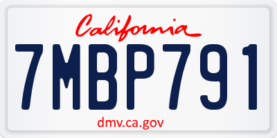 CA license plate 7MBP791
