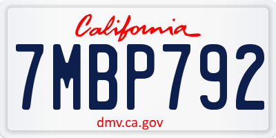 CA license plate 7MBP792