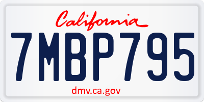 CA license plate 7MBP795