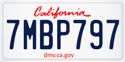 CA license plate 7MBP797
