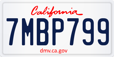 CA license plate 7MBP799
