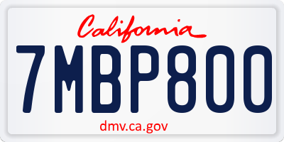 CA license plate 7MBP800