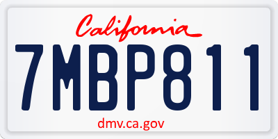 CA license plate 7MBP811