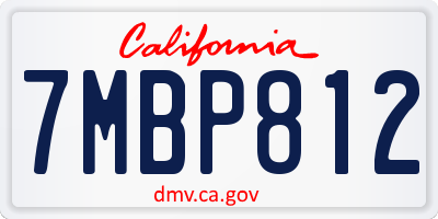 CA license plate 7MBP812