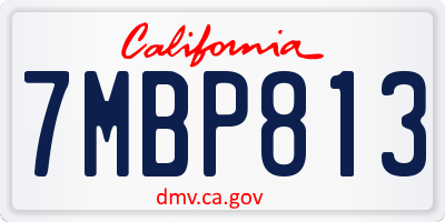 CA license plate 7MBP813