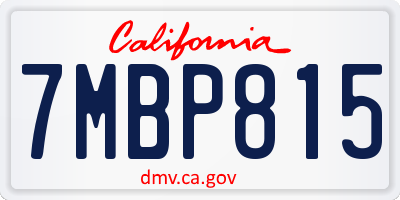 CA license plate 7MBP815