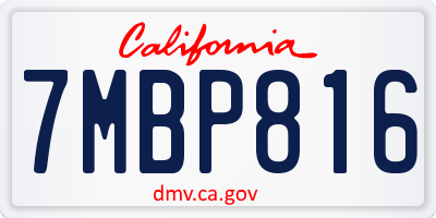 CA license plate 7MBP816