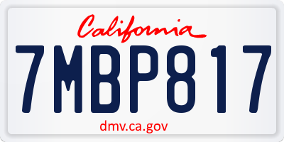 CA license plate 7MBP817