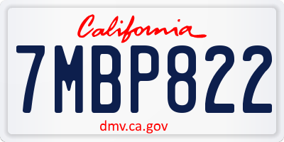 CA license plate 7MBP822