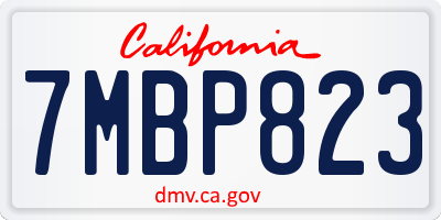 CA license plate 7MBP823