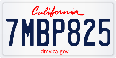 CA license plate 7MBP825