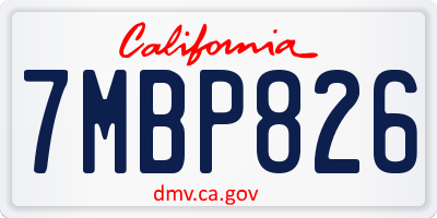 CA license plate 7MBP826