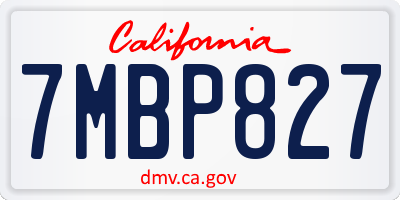 CA license plate 7MBP827