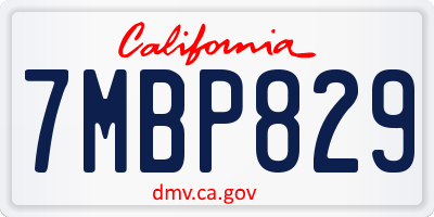 CA license plate 7MBP829