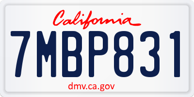 CA license plate 7MBP831
