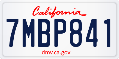CA license plate 7MBP841