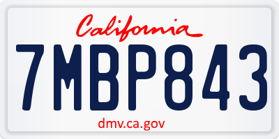 CA license plate 7MBP843