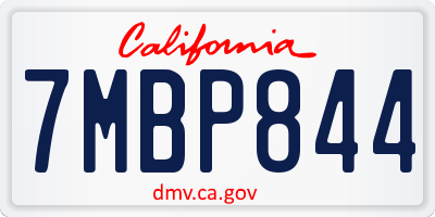 CA license plate 7MBP844