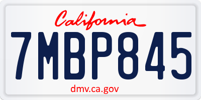 CA license plate 7MBP845