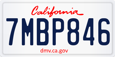 CA license plate 7MBP846