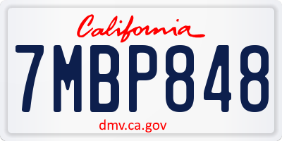 CA license plate 7MBP848