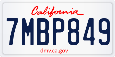 CA license plate 7MBP849