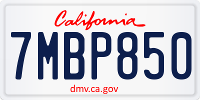 CA license plate 7MBP850