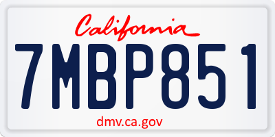 CA license plate 7MBP851