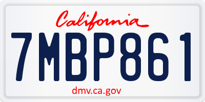 CA license plate 7MBP861