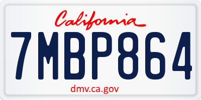 CA license plate 7MBP864