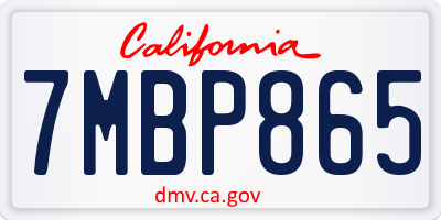 CA license plate 7MBP865