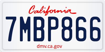 CA license plate 7MBP866