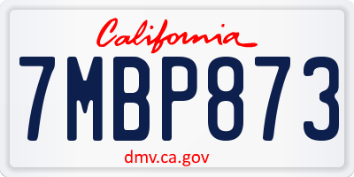 CA license plate 7MBP873