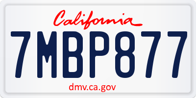 CA license plate 7MBP877