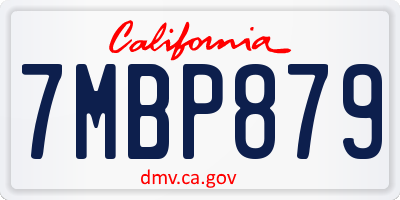 CA license plate 7MBP879