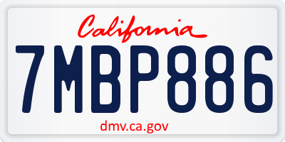 CA license plate 7MBP886