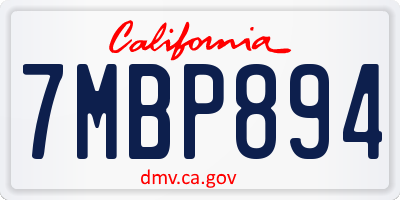 CA license plate 7MBP894