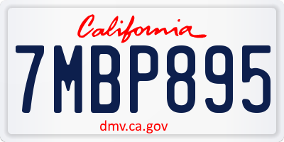 CA license plate 7MBP895