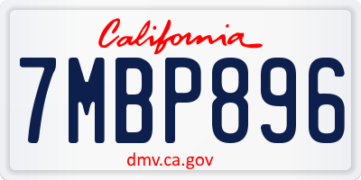CA license plate 7MBP896