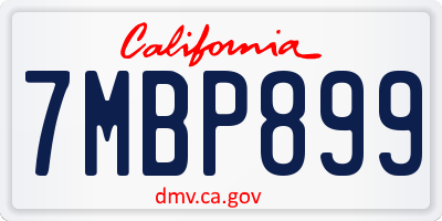 CA license plate 7MBP899