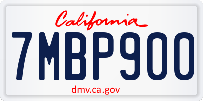 CA license plate 7MBP900