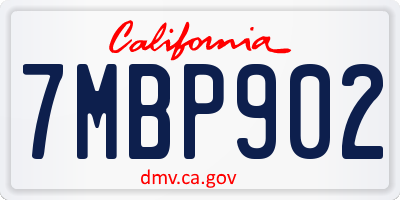 CA license plate 7MBP902