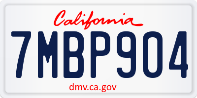 CA license plate 7MBP904
