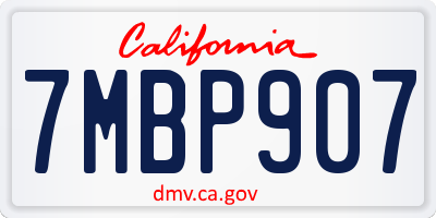 CA license plate 7MBP907