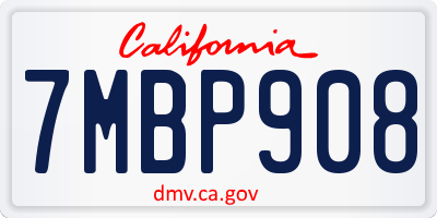 CA license plate 7MBP908