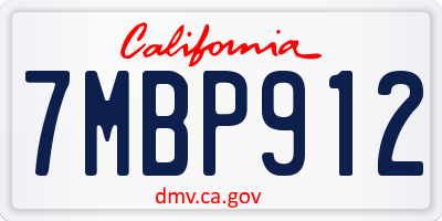 CA license plate 7MBP912