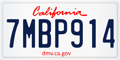 CA license plate 7MBP914